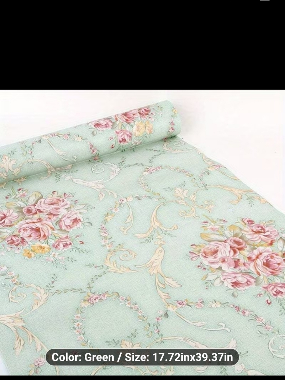 3 New Rolls Floral Rose Scroll Wallpaper #1205-789